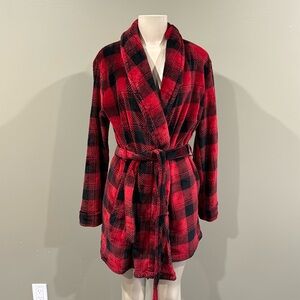 La senza / s/m Buffalo plaid bath robe